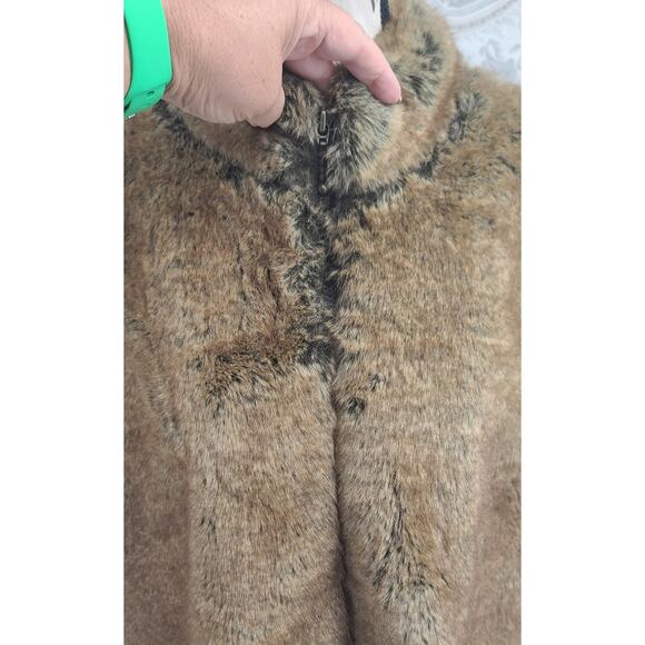 Preston & York women's brown faux fur Vest Size 2XL Mob Wife Bohemian Luxe - Picture 6 of 11